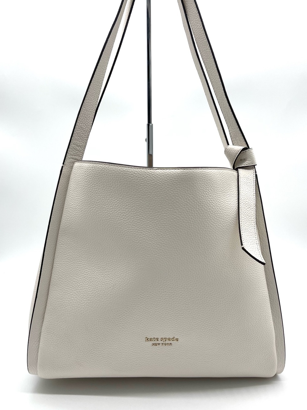 kate spade Pebbled Leather Cream Shoulder Bag with Adjustable Strap